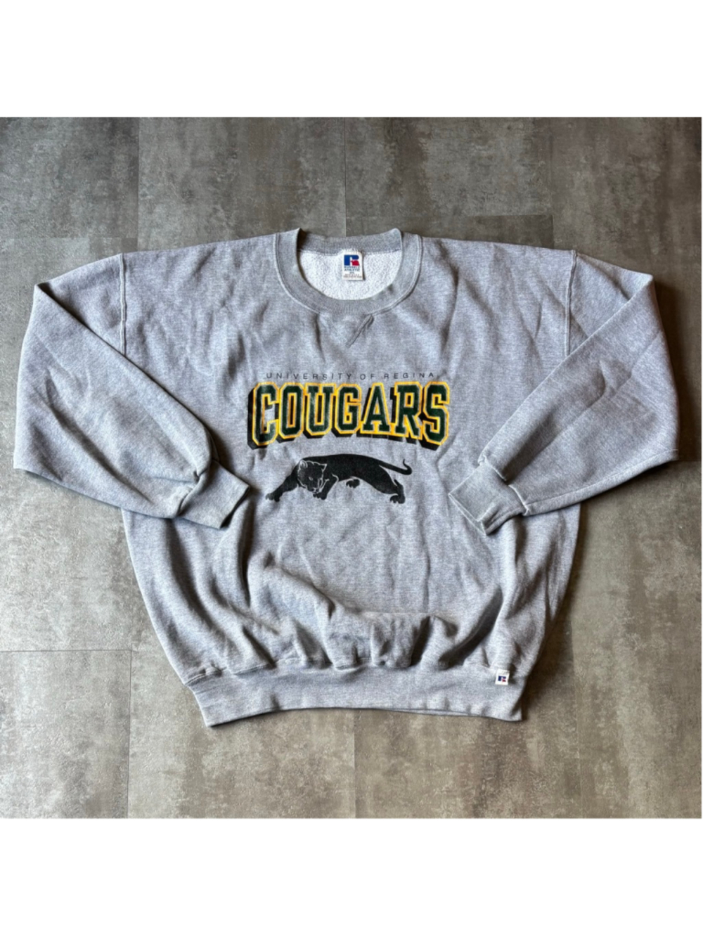 Vintage Russell Athletic University of Regina Cougars Sweatshirt Mens XXL Gray